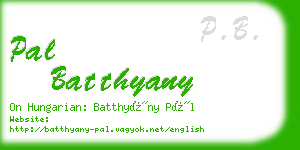 pal batthyany business card